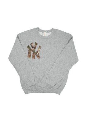Threaded Gray Camo NY Crewneck in Grey